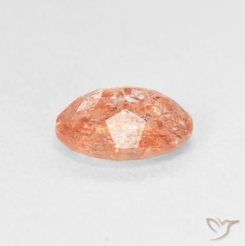 Pierre de soleil Medium Light-Orange naturelle ovale, 1.19 ct, Translucide