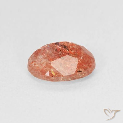 Pierre de soleil Orange rougeâtre naturelle ovale, 1.07 ct, Translucide