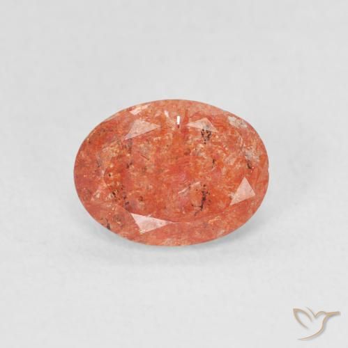 0.99ct Naturel Orange moyen Pierre de soleil, ovale, Translucide