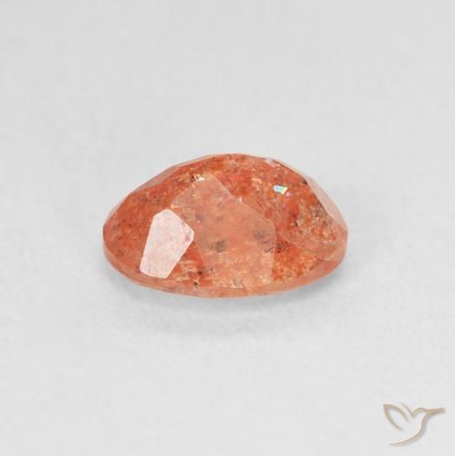Pierre de soleil Orange vif naturelle ovale, 1.13 ct, Translucide
