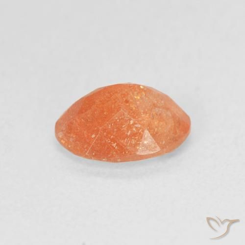 Pierre de soleil Orange moyen naturelle ovale, 1.00 ct, Translucide