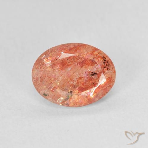 1.20ct Naturel Orange vif Pierre de soleil, ovale, Translucide