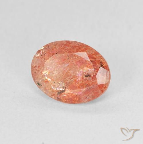 Pierre de soleil Orange vif naturelle ovale, 1.20 ct, Translucide