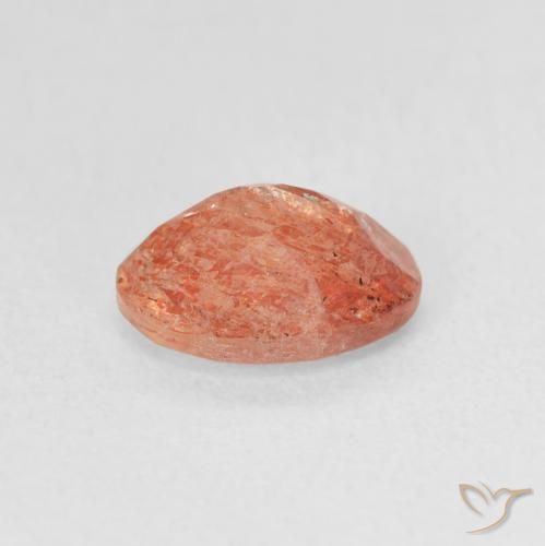 Pierre de soleil Orange vif naturelle ovale, 1.20 ct, Translucide