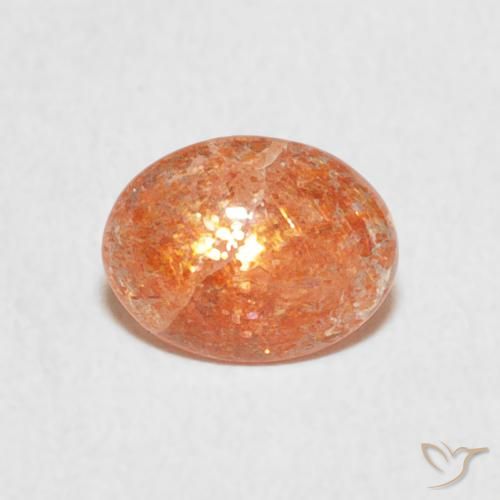 0.88ct Naturel Orange gingembre Pierre de soleil, ovale, Translucide