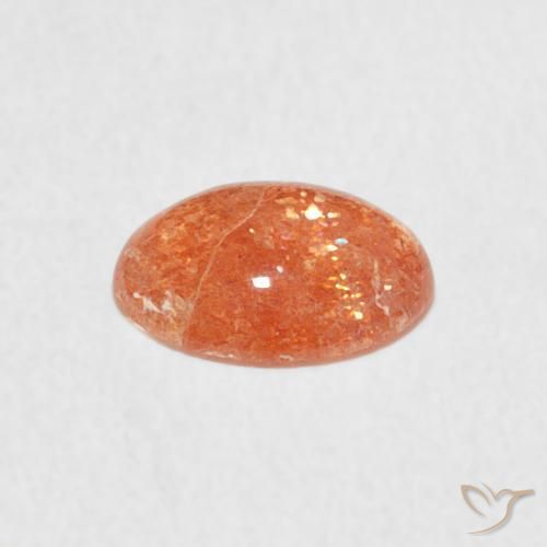 Pierre de soleil Orange gingembre naturelle ovale, 0.88 ct, Translucide