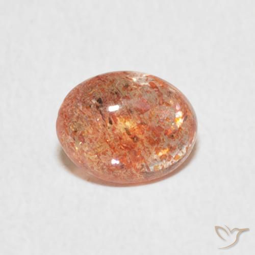 0.77ct Naturel Orange gingembre Pierre de soleil, ovale, Translucide
