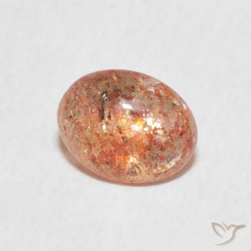 Pierre de soleil Orange gingembre naturelle ovale, 0.77 ct, Translucide