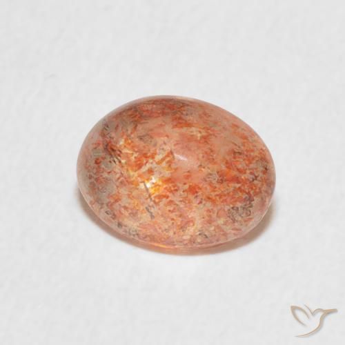 Pierre de soleil Orange gingembre naturelle ovale, 1.25 ct, Translucide