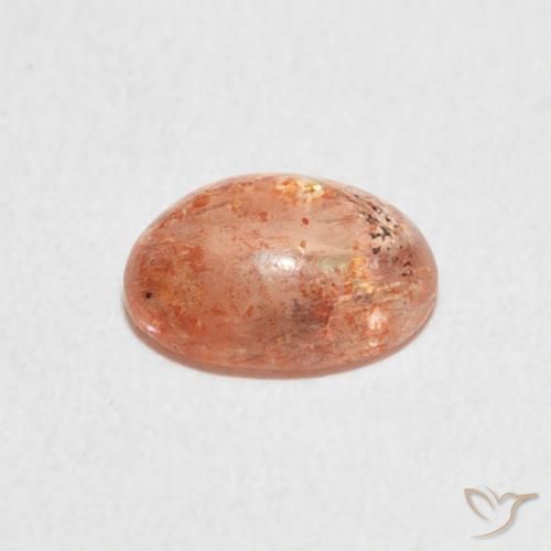 Pierre de soleil Orange gingembre naturelle ovale, 1.25 ct, Translucide
