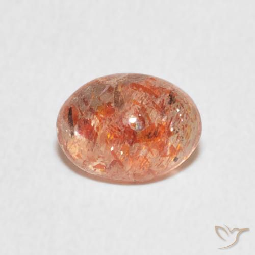 1.04ct Naturel Orange moyen Pierre de soleil, ovale, Translucide
