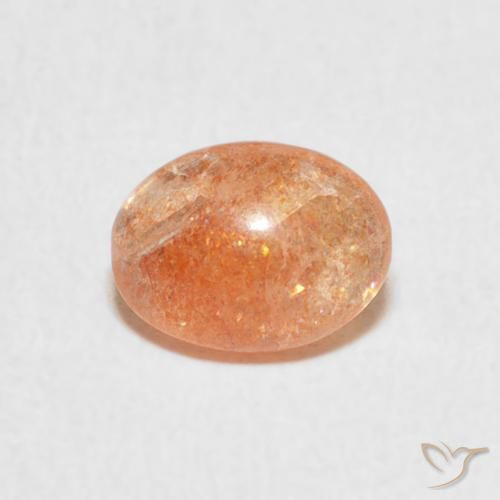 1.08ct Naturel Medium Light-Orange Pierre de soleil, ovale, Translucide