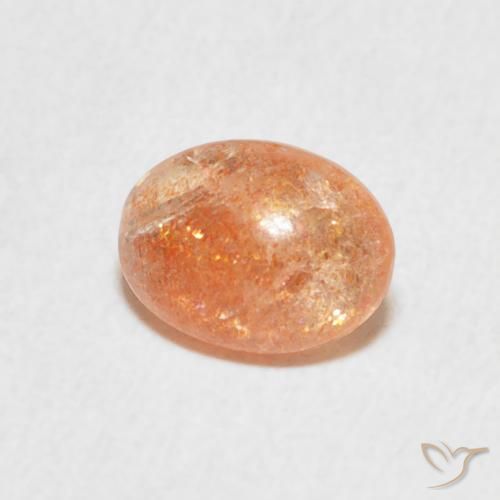Pierre de soleil Medium Light-Orange naturelle ovale, 1.08 ct, Translucide