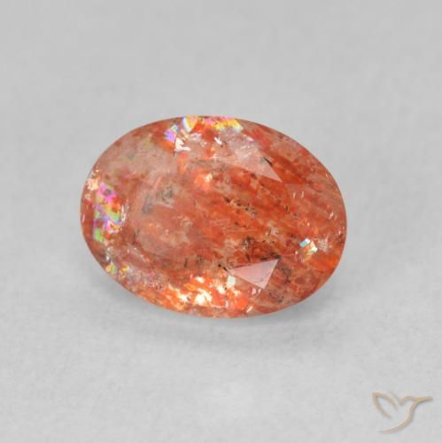Pierre de soleil Medium Light-Orange naturelle ovale, 1.20 ct, Translucide