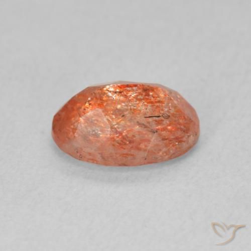 Pierre de soleil Medium Light-Orange naturelle ovale, 1.20 ct, Translucide