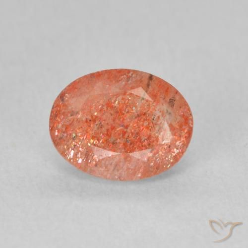 1.18ct Naturel Orange gingembre Pierre de soleil, ovale, Translucide