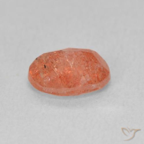 Pierre de soleil Orange gingembre naturelle ovale, 1.18 ct, Translucide