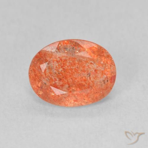 1.26ct Naturel Orange vif Pierre de soleil, ovale, Translucide