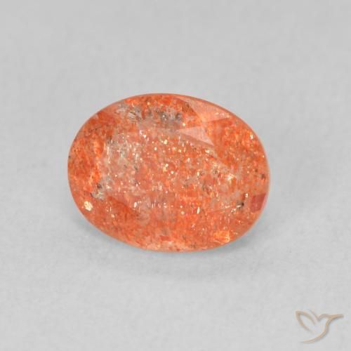 Pierre de soleil Orange vif naturelle ovale, 1.26 ct, Translucide