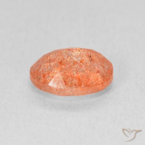 Pierre de soleil Orange vif naturelle ovale, 1.26 ct, Translucide