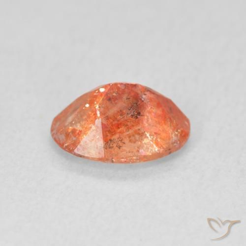 Pierre de soleil Orange vif naturelle ovale, 0.94 ct, Translucide