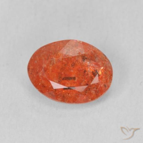 1.08ct Naturel Orange feu Pierre de soleil, ovale, Translucide
