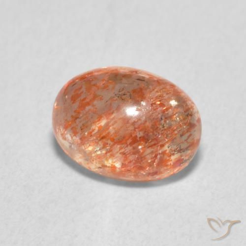 Pierre de soleil Orange gingembre naturelle ovale, 1.17 ct, Translucide
