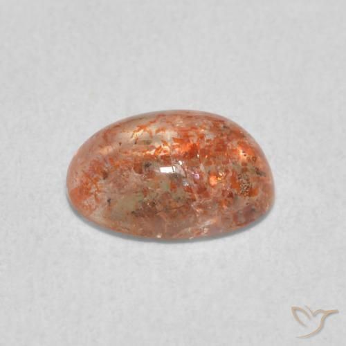 Pierre de soleil Orange gingembre naturelle ovale, 1.17 ct, Translucide