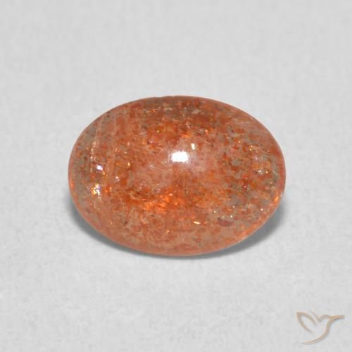 1.04ct Naturel Orange moyen Pierre de soleil, ovale, Translucide