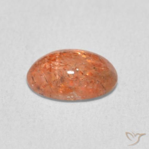 Pierre de soleil Orange rougeâtre naturelle ovale, 0.97 ct, Translucide