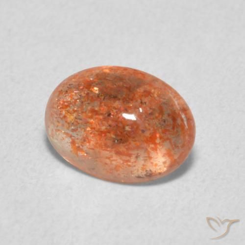 Pierre de soleil Orange rougeâtre naturelle ovale, 1.05 ct, Translucide