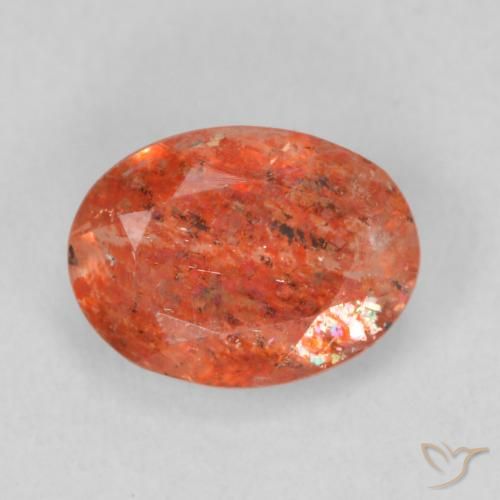 1.03ct Naturel Ambre orange Pierre de soleil, ovale, Translucide