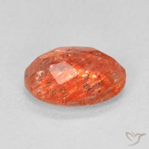Pierre de soleil Ambre orange naturelle ovale, 1.03 ct, Translucide