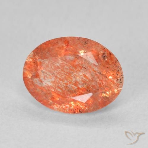 Pierre de soleil Orange vif naturelle ovale, 1.05 ct, Translucide
