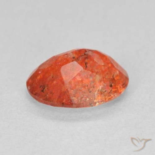 Pierre de soleil Orange vif naturelle ovale, 1.05 ct, Translucide