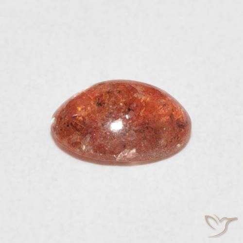 Pierre de soleil Orange moyen naturelle ovale, 0.99 ct, Translucide