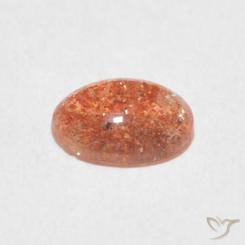 Pierre de soleil Orange moyen naturelle ovale, 1.16 ct, Translucide