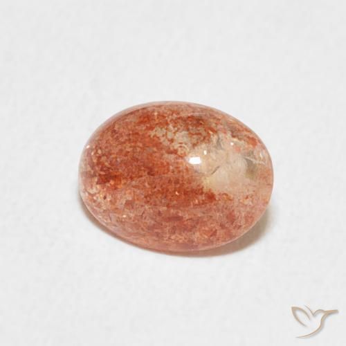Pierre de soleil Orange moyen naturelle ovale, 1.04 ct, Translucide