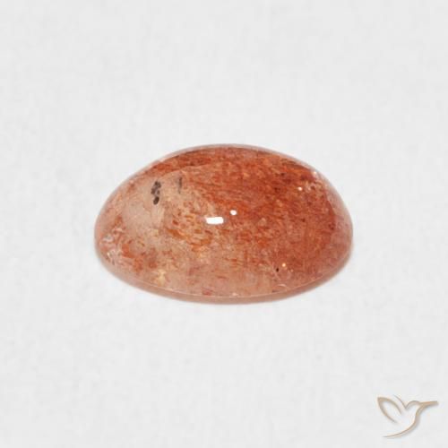 Pierre de soleil Orange moyen naturelle ovale, 1.04 ct, Translucide