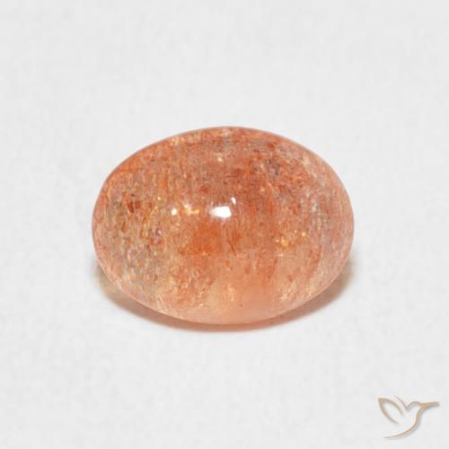 1.11ct Naturel Orange tigre léger Pierre de soleil, ovale, Translucide