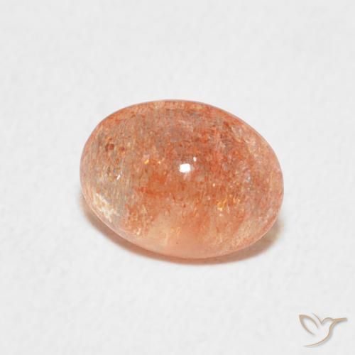 Pierre de soleil Orange tigre léger naturelle ovale, 1.11 ct, Translucide