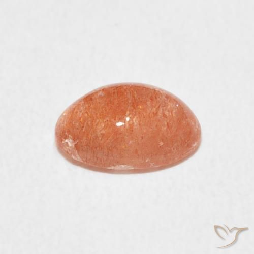 Pierre de soleil Orange tigre léger naturelle ovale, 1.11 ct, Translucide