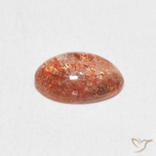 Pierre de soleil Orange pamplemousse naturelle ovale, 0.91 ct, Translucide