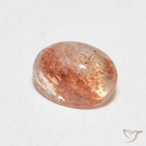 Pierre de soleil Orange tigre léger naturelle ovale, 1.08 ct, Translucide
