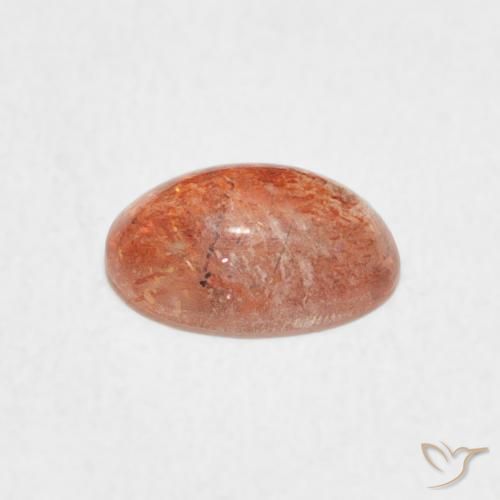 Pierre de soleil Orange tigre léger naturelle ovale, 1.08 ct, Translucide