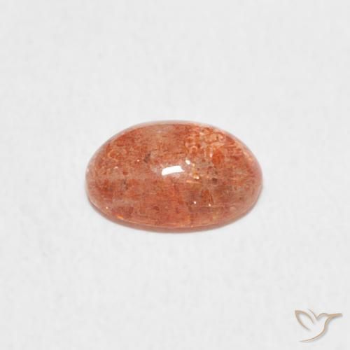 Pierre de soleil Orange pamplemousse naturelle ovale, 0.81 ct, Translucide