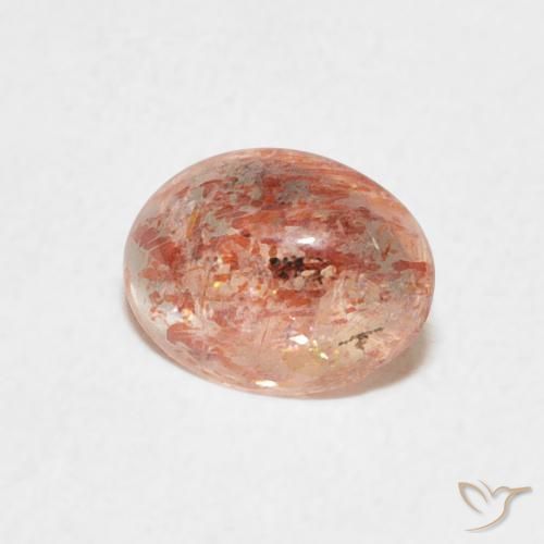 Pierre de soleil Orange chaud naturelle ovale, 0.99 ct, Translucide
