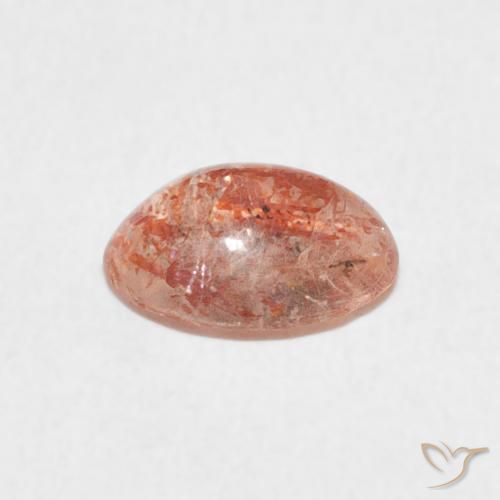 Pierre de soleil Orange chaud naturelle ovale, 0.99 ct, Translucide