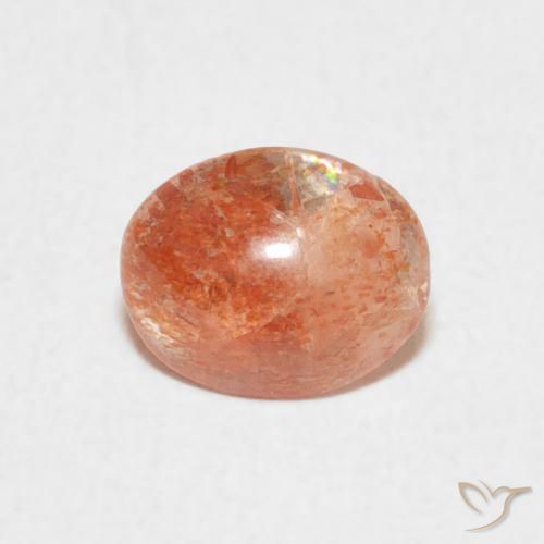 0.93ct Naturel Orange moyen Pierre de soleil, ovale, Translucide