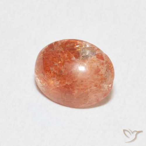 Pierre de soleil Orange moyen naturelle ovale, 0.93 ct, Translucide